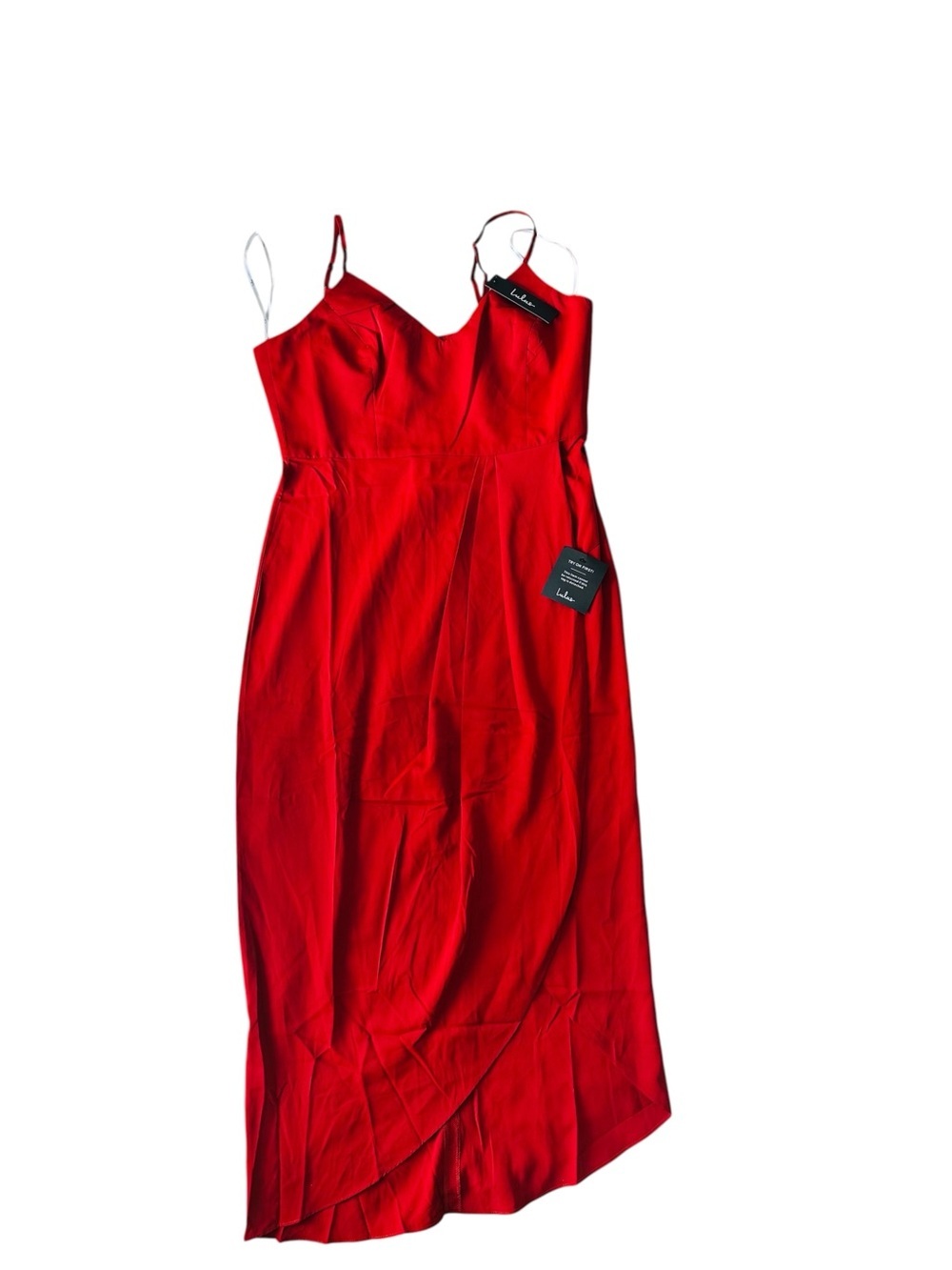 Lulu's Reinette Rust Red Midi Party Dress Womens L NWT - Picture 3 of 8